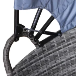 Outsunny 4-piece Cushioned Outdoor Rattan Wicker Round Sunbed Or Conversational Sofa Set With Sun Canopy -Outsunny GUEST 4a44c7c0 f958 46bd 84e7 e37f9c23e79b