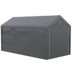 Outsunny 10' X 20' Carport & Party Tent, Height Adjustable Portable Garage With Mesh Windows For Parties, Wedding And Events -Outsunny GUEST 4a525b6e 8291 48d0 8150 e9a91f43390a