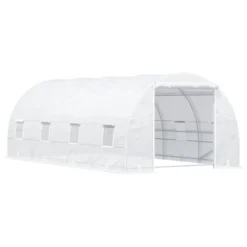 Outsunny 20' X 10' X 7' Walk-In Tunnel Greenhouse Garden Warm House Large Hot House Kit With 8 Roll-up Windows & Roll Up Door, Steel Frame -Outsunny GUEST 4e112fa0 ece7 412d 9452 e4590a99ddd4
