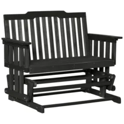 Outsunny Wooden Patio Glider Bench, Wood Outdoor Loveseat With High Back And Armrests, 2-Seat -Outsunny GUEST 4f915e67 8412 45b3 bde2 f69344161d12