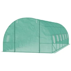 Outsunny 26' X 10' X 7' Outdoor Walk-In Tunnel Greenhouse With Roll-up Windows & Zippered Door, Steel Frame, & PE Cover -Outsunny GUEST 51cdfde4 e8b5 494d bf2c 7dbd9ccb6b81