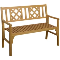 Outsunny Foldable Garden Bench, 2-Seater Patio Wooden Bench, Loveseat Chair With Backrest And Armrest For Patio, Porch Or Balcony -Outsunny GUEST 5361de23 6d49 492c abb1 37f96cd038c5