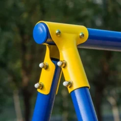 Outsunny Kids Metal Swing Set For Backyard, Outdoor Play Equipment, With Adjustable Swing Seat, Glider, Basket Hoop, Climb Ladder & Rope, A-Frame Stand, For 3-10 Years Old, Blue 9 Outsunny Kids Metal Swing Set For Backyard, Outdoor Play Equipment, With Adjustable Swing Seat, Glider, Basket Hoop, Climb Ladder & Rope, A-Frame Stand, For 3-10 Years Old, Blue -Outsunny GUEST 53e0c6a7 bfaa 4a0a 8f3d d96a5dd64091