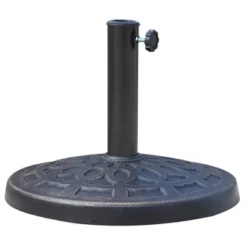 Outsunny 17" 26 Lbs Round Resin Umbrella Base Stand Market Parasol Holder With Beautiful Decorative Pattern For Φ1.5" Φ1.89" Pole For Backyard Bronze -Outsunny GUEST 540d50b1 819f 49ac a313 9952b76267cf