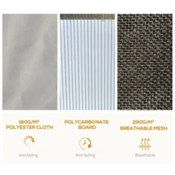 Outsunny Hardtop Gazebo Outdoor Polycarbonate Canopy Aluminum Frame Pergola With Double Vented Roof, Netting & Curtains For Garden -Outsunny GUEST 54316679 edad 41a3 a174 87913cf346ab