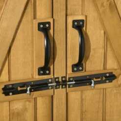 Outsunny Outdoor Storage Cabinet Wooden Garden Shed Utility Tool Organizer With Waterproof Asphalt Rood, Lockable Doors, 3 Tier Shelves For Lawn, Backyard -Outsunny GUEST 552f0381 09a1 4a0b a040 fa38da16a3bf