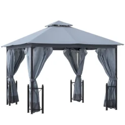 Outsunny 13' X 11' Patio Gazebo Canopy Garden Tent Sun Shade, Outdoor Shelter With 2 Tier Roof, Netting And Curtains, Steel Frame For Patio, Backyard, Garden -Outsunny GUEST 554c469c 035d 4548 93dc 7bae4ca594fa
