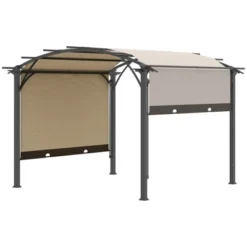 Outsunny 11' X 11' Outdoor Retractable Pergola Canopy With Sun Shade Unique Design Canopy Patio Metal Shelter For Garden Porch Beach -Outsunny GUEST 56bd81d6 1d2c 435e 98eb 92125bdb712d