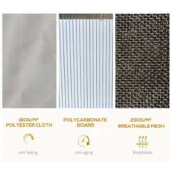 Outsunny Hardtop Gazebo Outdoor Polycarbonate Canopy Aluminum Frame Pergola With Double Vented Roof, Netting & Curtains For Garden -Outsunny GUEST 57ecad27 7936 46e4 bed7 94ac7a15a674