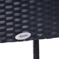 Outsunny 3 PCS Rattan Bar Set With Glass Top Table, 2 Bar Stools For Outdoor, Patio, Garden, Poolside, Backyard -Outsunny GUEST 5b779569 ff2a 4477 8876 7927ee10db7e