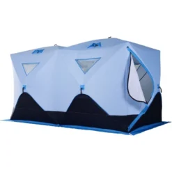 Outsunny 8 Person Ice Fishing Shelter, Waterproof Oxford Fabric Portable Pop-up Ice Tent With 4 Doors For Outdoor Fishing, Blue -Outsunny GUEST 5eef625e 405c 4fdc b849 50a8a9b7c8bc