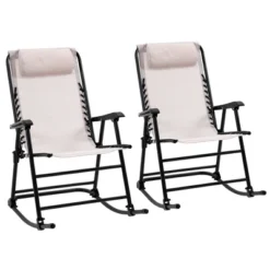 Outsunny Set Of 2 Rocking Chairs Patio Lawn Chair Beach Reclining Folding Chairs With Pillow, Outdoor Portable Recliner For Camping Fishing Beach 10 Outsunny Set Of 2 Rocking Chairs Patio Lawn Chair Beach Reclining Folding Chairs With Pillow, Outdoor Portable Recliner For Camping Fishing Beach -Outsunny GUEST 61ca4562 bb62 448f a855 9b5cf8c4b0ef