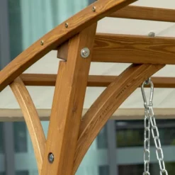 Outsunny 2 Seater Porch Swing With Canopy, Wooden Patio Swing Chair, Outdoor Swing Seat Loveseat -Outsunny GUEST 64a9e43c c613 4737 ac4c c08384758b66