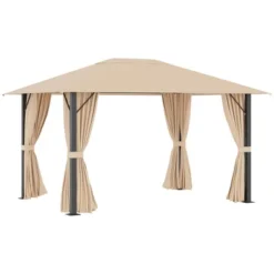Outsunny 13' X 10' Patio Gazebo Outdoor Canopy Shelter With Sidewalls, Vented Roof, Aluminum Frame For Garden, Lawn, Backyard And Deck -Outsunny GUEST 6571d122 97ce 4152 a7ce ab6bf81d7c7d