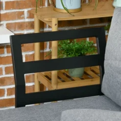 Outsunny 3 Piece Patio Furniture Set, Outdoor Sofa Set With Chaise Lounge & Loveseat, Soft Cushions, Woodgrain Plastic Table, L-Shaped Sectional, Gray -Outsunny GUEST 672bd9a8 b065 4e35 9ec2 476806a31c62