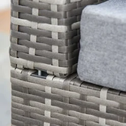 Outsunny 5-piece Half-Moon Outdoor Sectional Sofa, PE Rattan Wicker Furniture With Couch, Table & Cushions, Gray -Outsunny GUEST 690c75c8 52df 4b03 92f4 fb769b9268d0