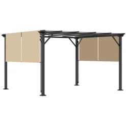 Outsunny Outdoor Retractable Pergola Canopy With Sun Shade Unique Design Canopy Patio Metal Shelter For Garden Porch Beach -Outsunny GUEST 6964dda5 c5fd 4387 a2a7 5e1437e87b8d