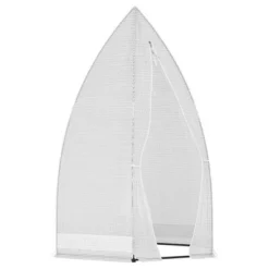 Outsunny 55" X 55" X 71" PE Greenhouse, Portable Hot House For Plants With Zippered Door For Outdoor Garden, Or Patio, White -Outsunny GUEST 69bd2176 b0f4 4aec af5b 02a41f5764f0