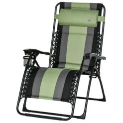 Outsunny XL Oversize Zero Gravity Recliner, Padded Patio Lounger Chair, Folding Chair With Adjustable Backrest, Cup Holder And Headrest For Backyard, Poolside, Lawn -Outsunny GUEST 6a3658d3 53cc 494d 85af c9316ab33bd4