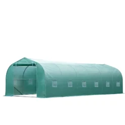 Outsunny 26' X 10' X 7' Walk-In Greenhouse Tunnel, Large Gardening Plant Hot House With 12 Windows And Zipper Doors For Backyard -Outsunny GUEST 6a87d71f c130 4164 af30 00c9df6a6bc0
