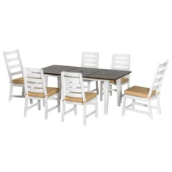 Outsunny Patio Dining Set For 6, Outdoor Furniture Set With A Table & Chairs, Cushions, Umbrella Hole For Garden, Backyard, Or Poolside, Beige -Outsunny GUEST 6d18af29 4d5b 4d65 8756 d6056aa8a3e1