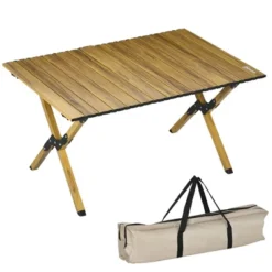 Outsunny Outdoor Portable Table With Collapsing Roll-Up Top, Folding Camping Table, Waterproof Finish, Picnic & Tailgate Table For Beach -Outsunny GUEST 6d2ea9e4 73c7 4c01 b9ff 22a75aee1652