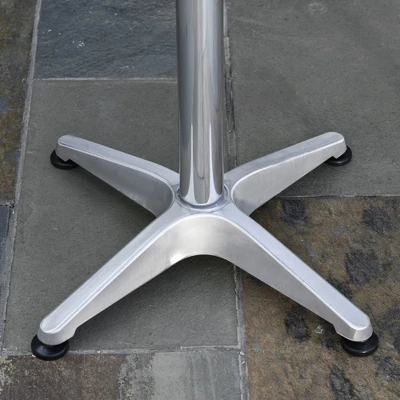 Outsunny 3 Piece Outdoor Patio Bistro Set, Slatted Aluminum Bistro Table, And Chairs, Composite Dining Table, Silver 5 Outsunny 3 Piece Outdoor Patio Bistro Set, Slatted Aluminum Bistro Table, And Chairs, Composite Dining Table, Silver - Image 5