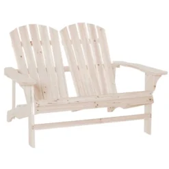 Outsunny Outdoor Adirondack Chair, Wooden Loveseat Bench, Lounger Armchair With Flat Back For Garden, Deck, Patio, Fire Pit -Outsunny GUEST 6fbc474e 12cf 4191 899f f2292f0d519d