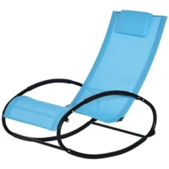 Outsunny Pool Lounger, Outdoor Rocking Lounge Chair For Sunbathing, Pool, Beach, Porch With Pillow & Cool Mesh, Sun Tanning Rocker, Blue 7 Outsunny Pool Lounger, Outdoor Rocking Lounge Chair For Sunbathing, Pool, Beach, Porch With Pillow & Cool Mesh, Sun Tanning Rocker, Blue -Outsunny GUEST 71e00a7a 0865 467f 9414 753fb28d0830