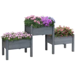 Outsunny 73" X 18" X 32" 3 Tier Raised Garden Bed W/ Three Elevated Planter Box, Freestanding Wooden Plant Stand For Vegetables, Herb And Flowers -Outsunny GUEST 721e06bd 32d0 459b 8a3a 36f6eebc15a5