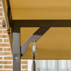 Outsunny 3-Seat Patio Swing Chair, Outdoor Canopy Swing Glider With Cushion With 3 Throw Pillows & Adjustable Shade For Porch, Khaki -Outsunny GUEST 73d18d34 ae57 4481 b037 730f0c277aef