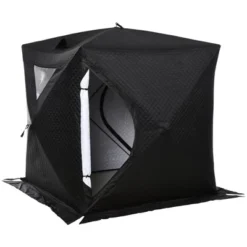 Outsunny 2 Person Ice Fishing Shelter With Padded Walls, Thermal Waterproof Portable Pop Up Ice Tent With 2 Doors, Black -Outsunny GUEST 750b8d1f ceb4 4c13 a914 ddedf48e8ad0