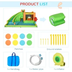 Outsunny 7-in-1 Inflatable Water Slide, Kids Castle Bounce House Includes Slide, Boxing Post, Tunnel W/ Carry Bag, Repair Patches, 750W Air Blower -Outsunny GUEST 75f4a726 0818 493b b58c 7f4dbb067851