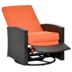 Outsunny Patio PE Rattan Wicker Recliner Chair With 360° Swivel, Soft Cushion, Lounge Chair For Patio, Garden, Backyard -Outsunny GUEST 760d0728 607e 49cd bab6 60f06539f6ad