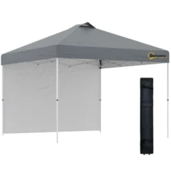 Outsunny 10' X 10' Pop Up Canopy Tent With 1 Sidewall, Carry Bag, Adjustable Height, Instant Shelter Tent For Backyard, Garden, And Patio -Outsunny GUEST 78c5fa90 a350 40bb 89c9 bae6e8c01761