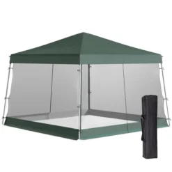 Outsunny 12' X 12' Pop Up Canopy, Foldable Canopy Tent With Carrying Bag, Mesh Sidewalls And 3-Level Adjustable Height For Outdoor, Garden, Patio, Party -Outsunny GUEST 79265191 310a 479a 87fd 27eb87a1b210