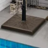 Outsunny 42lbs Resin Patio Umbrella Base, 20" Square Outdoor Umbrella Stand Holder For Parasol Poles 1.26", 1.5", And 1.9" Dia, Brown