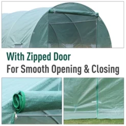 Outsunny 20' X 10' X 7' Walk-In Tunnel Greenhouse Garden Warm House Large Hot House Kit With 8 Roll-up Windows & Roll Up Door, Steel Frame -Outsunny GUEST 7ed3773e b7b4 4279 9748 0e2fc1ad23e7