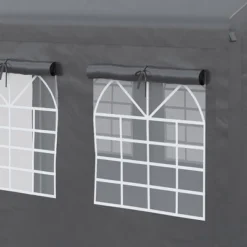 Outsunny 10' X 20' Carport & Party Tent, Height Adjustable Portable Garage With Mesh Windows For Parties, Wedding And Events -Outsunny GUEST 7fe912ba c7df 4e33 b240 3fee0339a41a