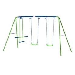 Outsunny Swing Set With Glider, Two Swing Seats And Adjustable Height, Outdoor Sturdy A-Frame Suitable For Playground, Backyard -Outsunny GUEST 81835a78 6f17 4087 9743 cfea0ba03b00