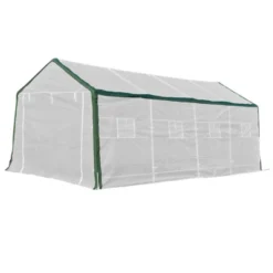 Outsunny 20' X 10' X 8' Heavy-duty Greenhouse, Walk-in Hot House With Windows And Roll Up Door, PE Cover, Steel Frame -Outsunny GUEST 840fcdc1 a5dd 461f ab54 02ede89124a6