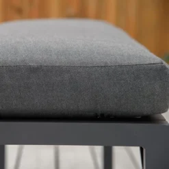 Outsunny 4 Piece Patio Furniture Set, Outdoor L-Shaped Sectional Sofa With 2 Couches, Bench, Dining Table, Cushions, Aluminum Conversation Set, Gray -Outsunny GUEST 84cfdd8e e5d5 403a afab ad8d2df21693