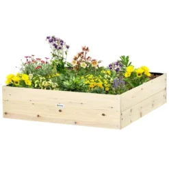 Outsunny 46'' X 46'' Wooden Raised Garden Bed, Elevated Planter Box For Backyard, Patio To Grow Vegetables, Herbs, And Flowers -Outsunny GUEST 8590e516 0142 4efd bfba d068e4212b29