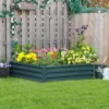Outsunny 4' X 4' X 1' Galvanized Raised Garden Bed, Planter Raised Bed With Steel Frame For Vegetables, Flowers, Plants And Herbs