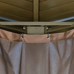 Outsunny 10' X 12' Hardtop Gazebo With Galvanized Steel Rounded Double Roof, Aluminum Frame, Pavilion Gazebo With Netting, Hooks, And Curtains, Brown -Outsunny GUEST 88ab3f4f 4d79 4ff5 a88a 1a4e300a68d7