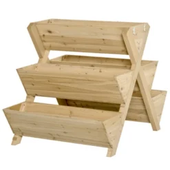 Outsunny Raised Garden Bed, 3 Tiered Vertical Planter With 5 Flower Boxes, Hooks & Drainage Holes For Outdoor Herbs, Vegetables, Wood -Outsunny GUEST 895ba8fa 75a4 4482 822f 1be1d00087fc
