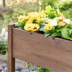 Outsunny 49'' X 21'' X 34'' Raised Garden Bed W/ 8 Grow Grids, Outdoor Wood Plant Box Stand W/ Storage Shelf And Lockable Wheels For Vegetable Flower -Outsunny GUEST 89a3f25a 0a2f 4f1a 8f07 0d9b0825c541