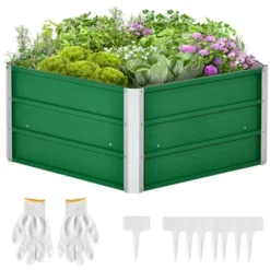 Outsunny 40'' Pentagon Galvanized Raised Garden Bed, Elevated Large Metal Planter Box W/ Install Gloves For Backyard, Patio To Grow Vegetables, Herbs, And Flowers -Outsunny GUEST 8c0b9c77 0e61 4cc3 a8bf 75817a600f16