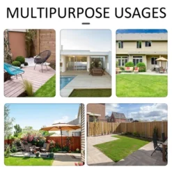 Outsunny 6 PCS Patio Dining Set All Weather Rattan Wicker Furniture Set With Wood Grain Top Table And Soft Cushions -Outsunny GUEST 8e06df68 3f47 4467 8f27 89461e70fd39