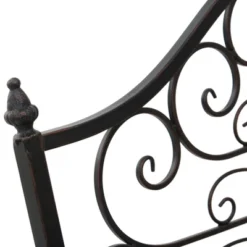 Outsunny 4’ Metal Arch Backyard Garden Bridge With Safety Siderails, Delicate Scrollwork, & Easy Assembly, Black Bronze -Outsunny GUEST 8e2f0c37 f510 42b1 8d62 f3010badb381
